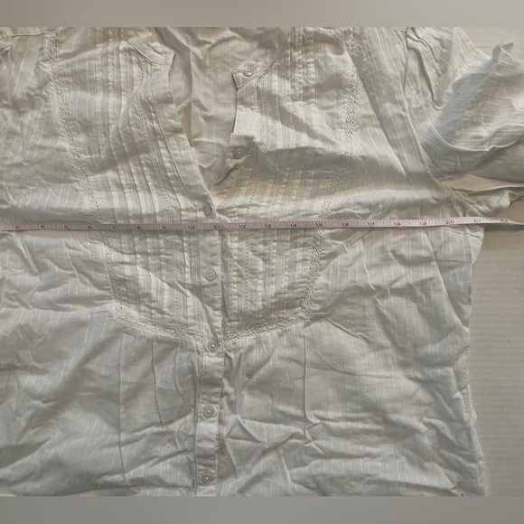 DENVER HAYES Women's 100% Cotton Button-Down Blouse, Sz L - Picture 8 of 10